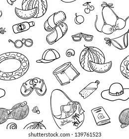 Black and white line summer pattern