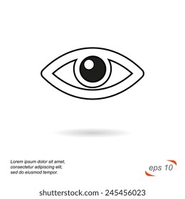 Black and white line vector icon. Eye