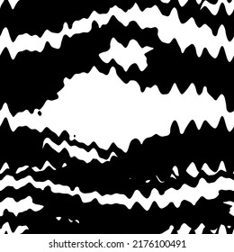 Ilustración lineal en blanco y negro con líneas de diferente espesor. ondas, vibraciones. Fondo vectorial transparente