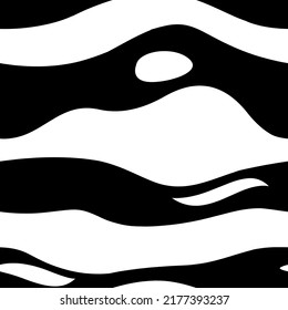Ilustración lineal en blanco y negro con líneas de diferente espesor. Olas, geometría, curvas. Fondo vectorial transparente