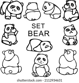 Black and white linear illustration with panda image,coloring book for children and adults,line art wall art,posters,wall art,stained glass style,abstraction,vector.