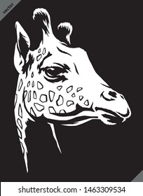black and white linear paint draw giraffe illustration art