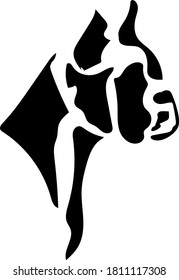 Black White Linear Paint Draw Dog Negative Space animal vector illustration graphic design