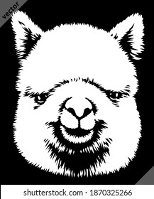 dibujo de pintura lineal en blanco y negro dibujo de ilustraciones de vectores lama