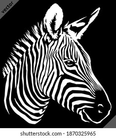 pintura lineal en blanco y negro dibujar ilustración vectorial de cebra