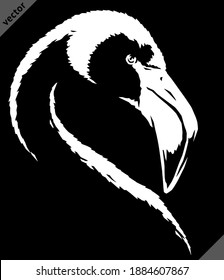Schwarz-Weiß-Lineareinmalerei mit Flamingo-Vektorgrafik