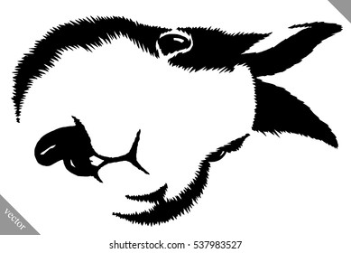Schwarz-Weiß-Linearfarbe, Kaninchen, Vektorgrafik