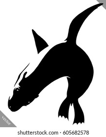 black and white linear paint draw Navy seal illustration