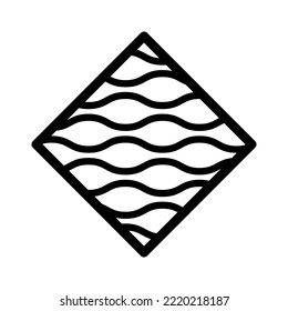 Black and White Linear Wool Icon. Vector Monochrome Emblem of Wool Fabric