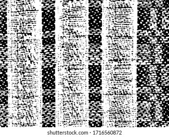 Black and white linen background with vertical contrasting stripes. Overlay template. Vector illustration