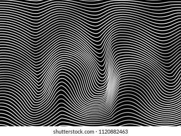 Black and white lines background. holographic foil. Halftone blend. Trendy glitch gradient. glossy paper. holo sparkly cover. texture for computer poster or banner. Optical art. Monochrome stripes.