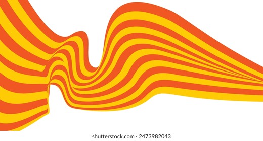 Black and white lines creating optical illusions. Abstract line wave. Vector illustration.