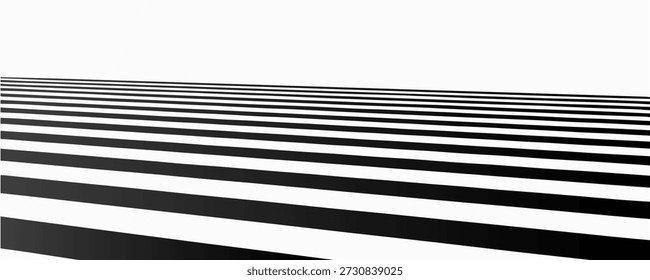 Linhas pretas e brancas criando ilusões de ótica. Onda de linha abstrata. Ilustração vetorial.