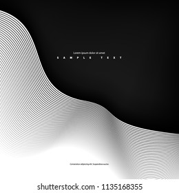 Black and White Lines. Modern and Abstract Background. Stock Vector Illustration. Minimalist Creative Design Concept.