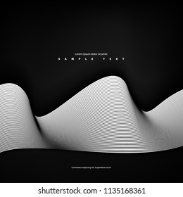 Black and White Lines. Modern and Abstract Background. Stock Vector Illustration. Minimalist Creative Design Concept.
