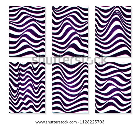 Black and white lines. Musical waves, equalizer. 3d abstract vector background. Linear art. Motion design.