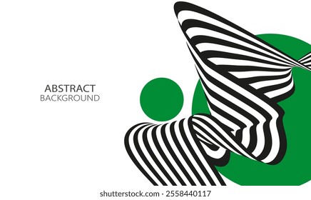 Black and white lines on white background, wavy monochrome wave stripes design