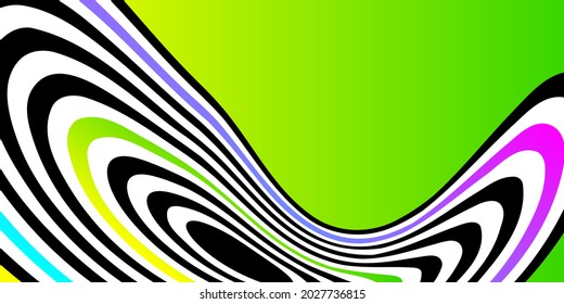 Black and white lines optical illusion background. Modern bright multicolor gradient vector background.