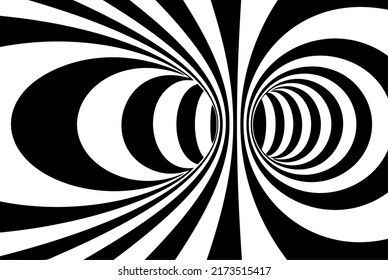 Black and white lines optical illusion abstract background