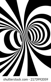 El fondo abstracto de la ilusión óptica de líneas blancas y negras.