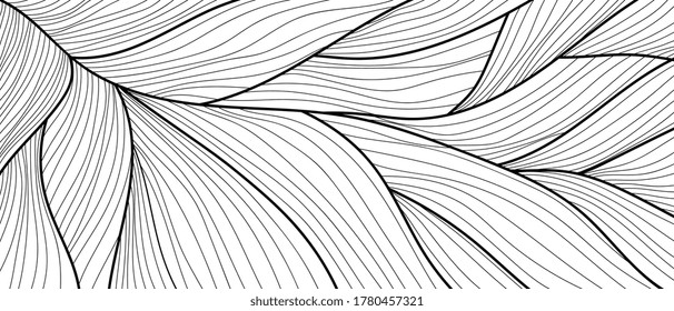 Black and white lines pattern background. Luxury Line arts wallpaper. Design for cover, invitation background, packaging design, fabric and print. Vector illustration.