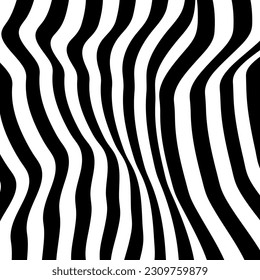 black white lines. Striped pattern. Wild animal. zebra. curves. illustration.