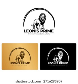 Emblema de león blanco y negro diseñado para la marca basada en la fuerza, tatuajes, deportes electrónicos, fitness y Mercancía tribal.