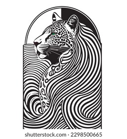 black and white lion fully vector