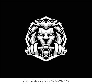 Black and white lion head vector, esport gaming logo
