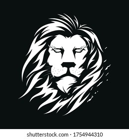 vector de cabezas de león blancas y negras