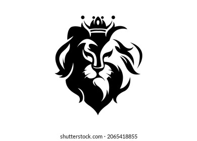 Schwarz-Weiß-Löwe-Symbol, Vektorgrafik