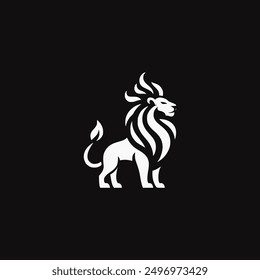 Eine schwarz-weiße Löwe Logo Design-Vorlage