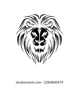 ﻿Simple black  white lion logo vector.