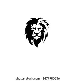 Black and white lion vector.