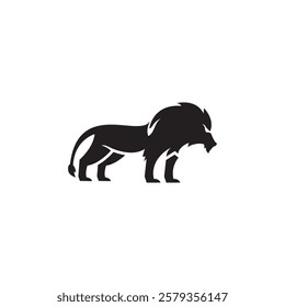 Black and white lion vector design.