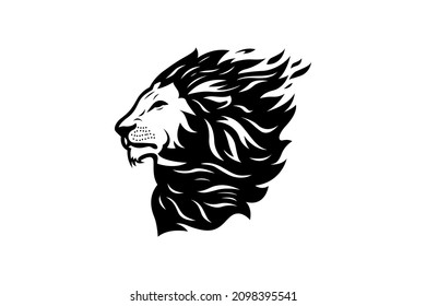 Vektorgrafik von Schwarz-Weiß-Löwen