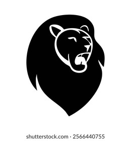 Black and White Lion Vector: Fierce Symmetry for Sophisticated Logos and Clothing