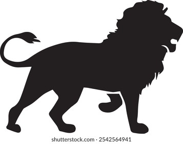 Black and white Lion vector illustration with symmetrical design, for your logo template