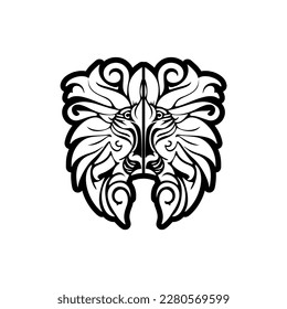 Schwarz-Weiß-Löwe-Vektorlogo