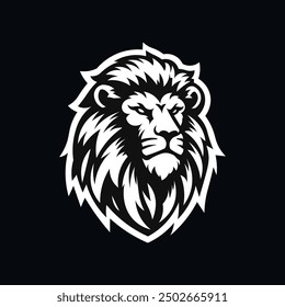 black and white lions mascot vector