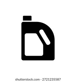 Ícone de recipiente de líquido preto e branco que representa o armazenamento de óleo ou fluido automotivo