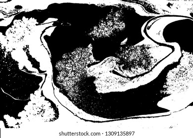 Black and white liquid marbled pattern