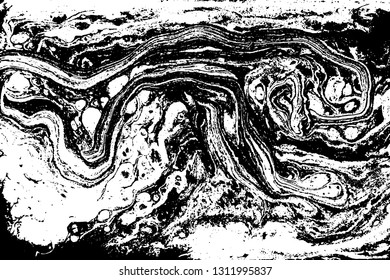 Black and white liquid marbled pattern.