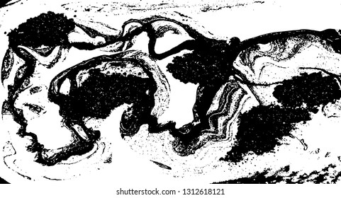 Black and white liquid marbled pattern.