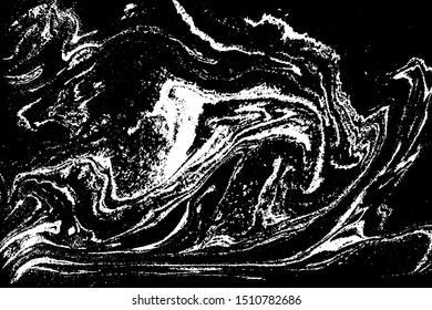 Black and white liquid texture. Abstract vector background.