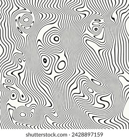 Black and white liquid texture design. Abstract vector background.