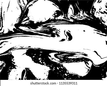 Black and white liquid texture. Grunge Vector Striped Background, hand drawn marbling illustration. Abstract vector background. Monochrome marble pattern.