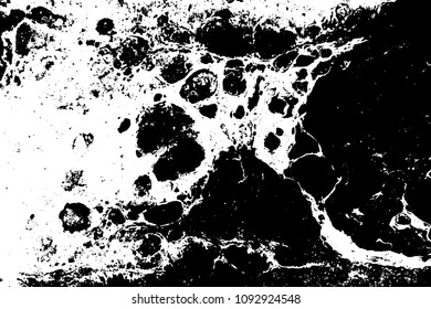 Black and white liquid texture. Hand drawn marbling illustration. Abstract vector background. Monochrome marble pattern.