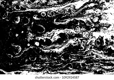 Black and white liquid texture. Hand drawn marbling illustration. Abstract vector background. Monochrome marble pattern.