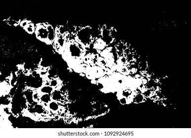 Black and white liquid texture. Hand drawn marbling illustration. Abstract vector background. Monochrome marble pattern.
